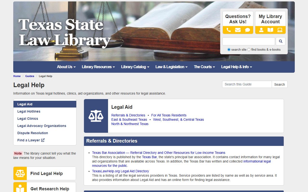 Texas State Law Library self-help portal cited on McLennan County records pages