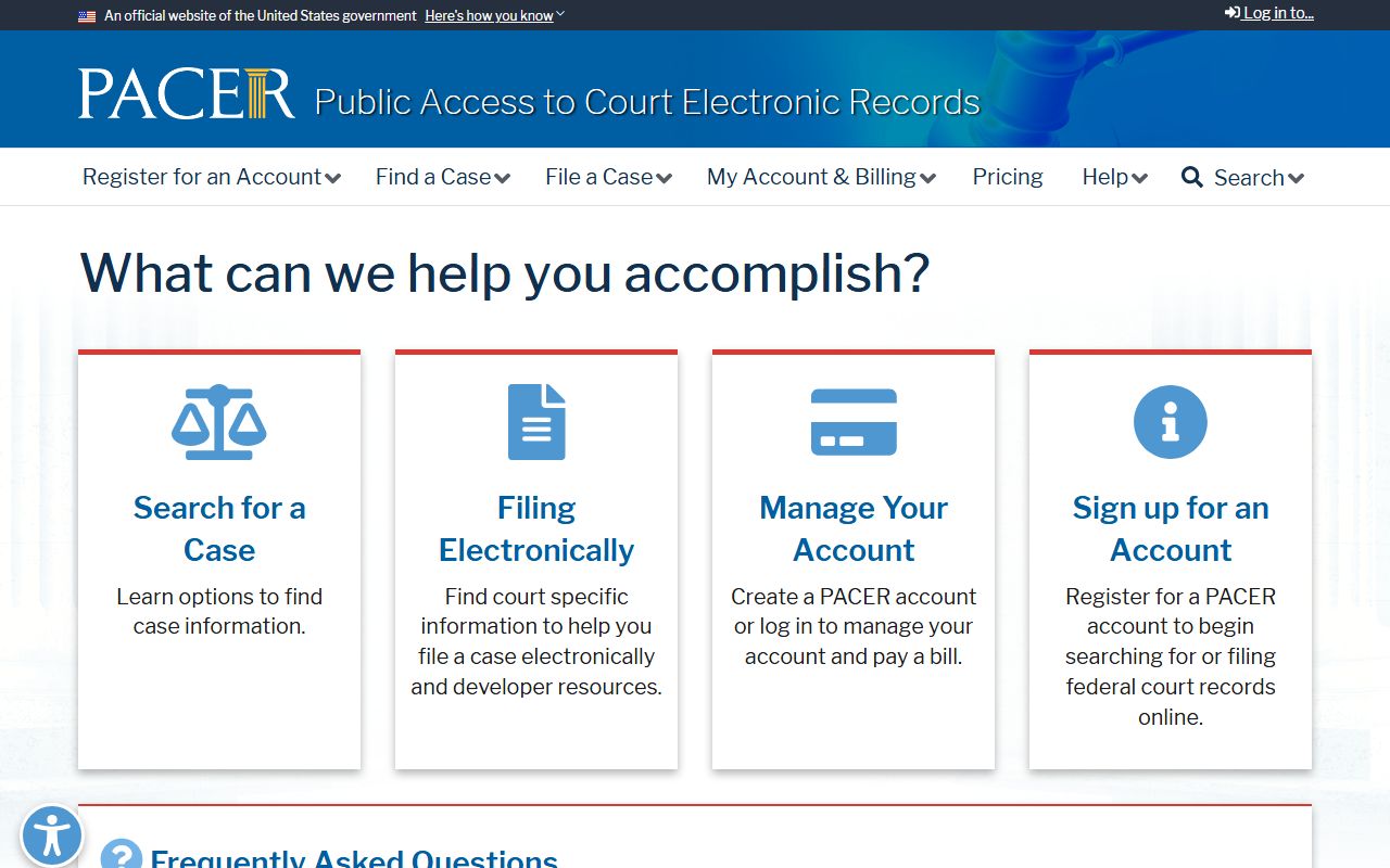 PACER federal case access for McLennan County court records
