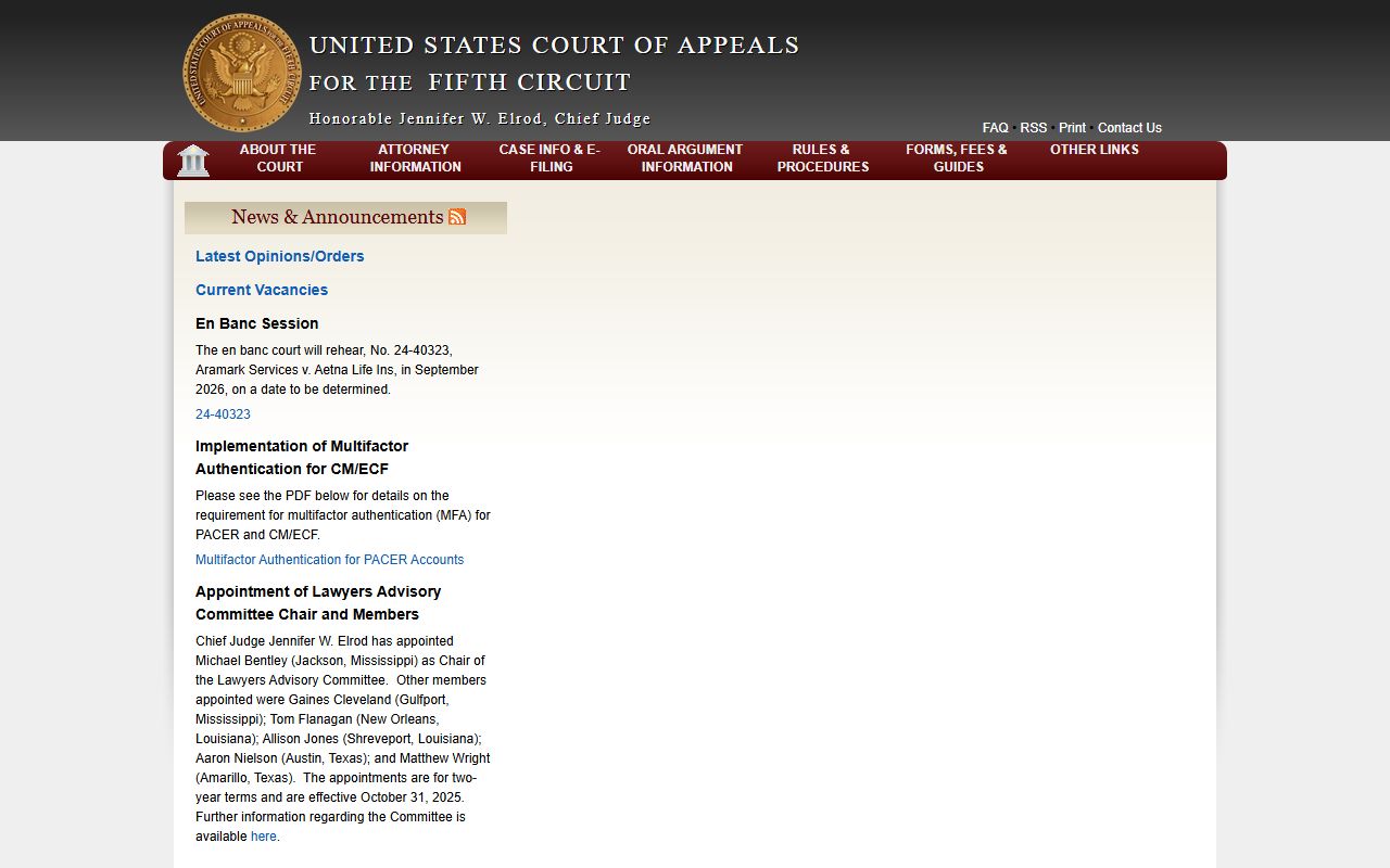 U.S. Court of Appeals Fifth Circuit for McLennan County federal court records