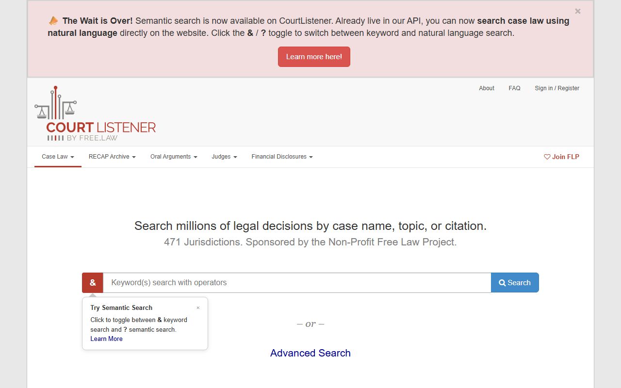 CourtListener free legal research for McLennan County federal court records