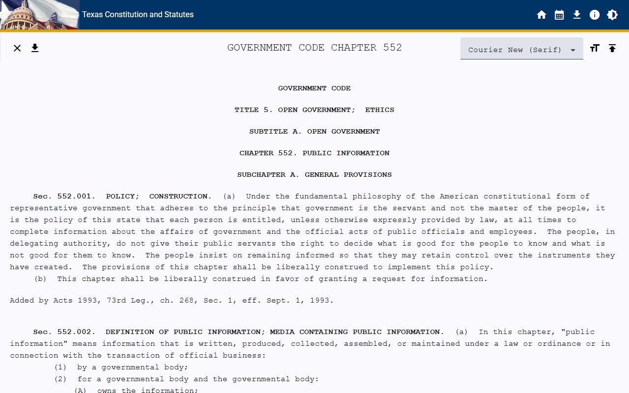 Texas Public Information Act governing McLennan County public records access