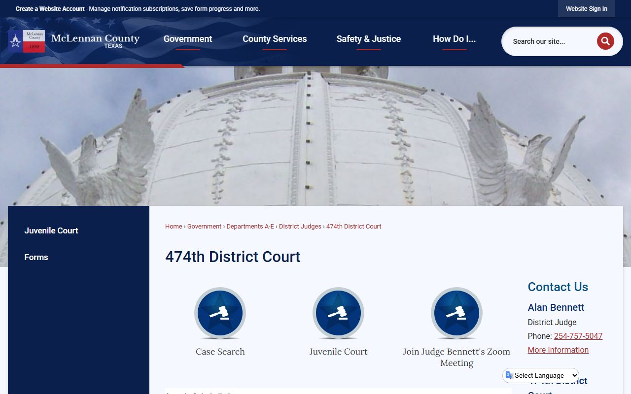 McLennan County 474th District Court tied to juvenile population counts