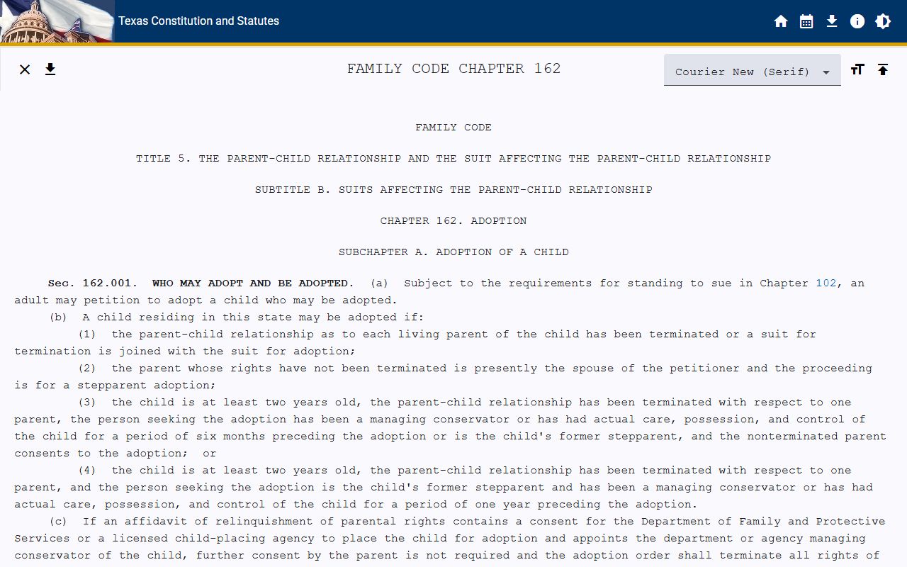Texas Family Code adoption confidentiality for McLennan County family records